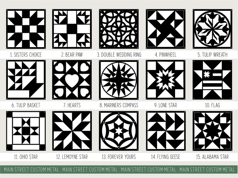 Metal Barn Quilt Set Metal Barn Quilt Set of 4 Barn Quilt Etsy