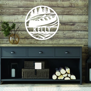Personalized Canoe Sign, Custom Canoe Sign, Canoe Sign, Metal Canoe Sign