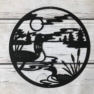 Loon metal sign, loon art, wildlife art, duck sign