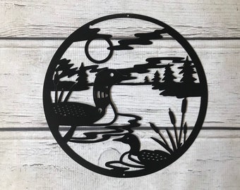 Loon metal sign, loon art, wildlife art, duck sign