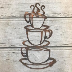 Coffee cup wall art, coffee cup art, coffee art, kitchen sign, coffee bar sign