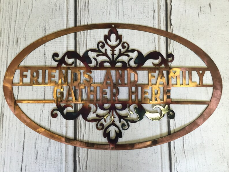 Download Friends and family gather here metal sign | Etsy