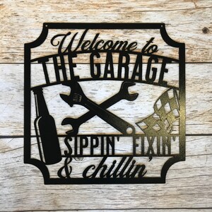 The Garage Metal Sign, Automotive Sign, Man Cave Sign, Garage Art