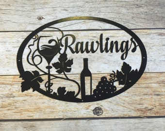 Personalized Wine Theme Sign, Custom Wine Theme Sign, Wine Sign