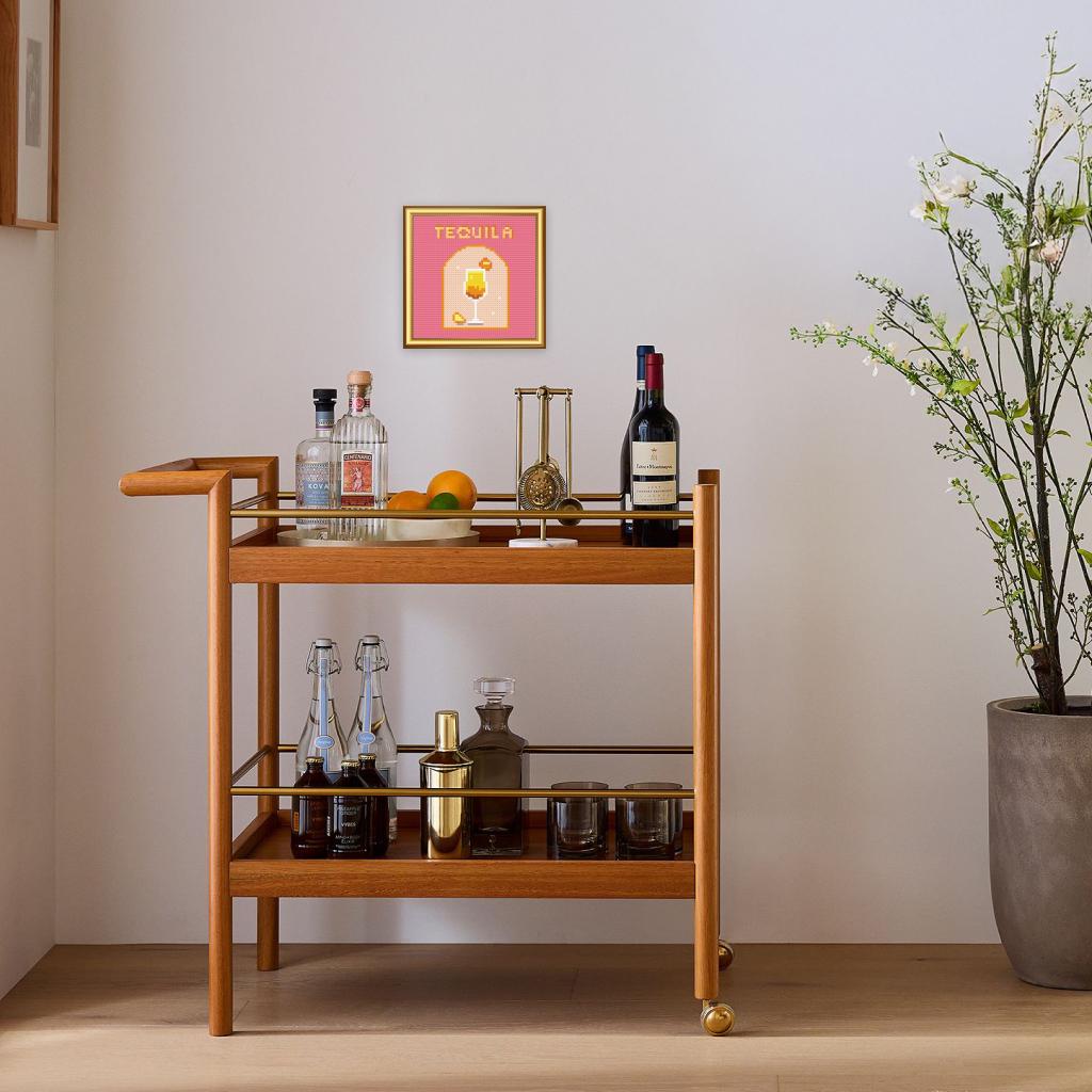Tequila Bar Cart Art Cross Stitch - Etsy