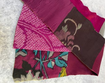 Pañuelo kimono de seda color magenta