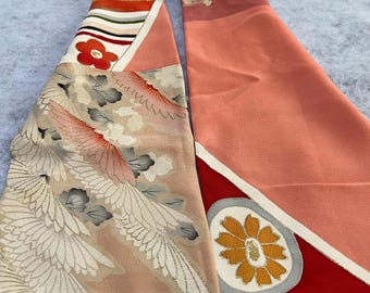 Bufanda tipo kimono de seda en color rosa suave y melocotón - ENVÍO GRATIS A EE. UU.