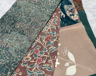 Bufanda de kimono de seda verde azulado y malva ENVÍO GRATIS A EE. UU.