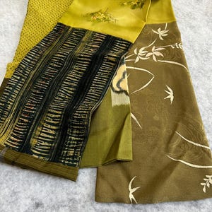 Sciarpa kimono in seta color oliva Spedizione gratuita negli Stati Uniti