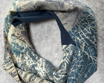 Pañuelo kimono infinito de seda azul grisáceo ENVÍO GRATIS A EE. UU.