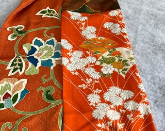 Orange Floral SIlk Scarf