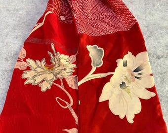 Pañuelo kimono de seda - rojo floral ENVÍO GRATIS A EE. UU.