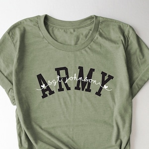 Army shirt with name, personalized army shirt, army shirt for wife, army shirt for girlfriend, army shirt for mom, custom army shirt