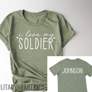 Personalized army shirt, I love my soldier t shirt, army shirt for wife, army shirt for girlfriend, gift for army wife, army girlfriend gift