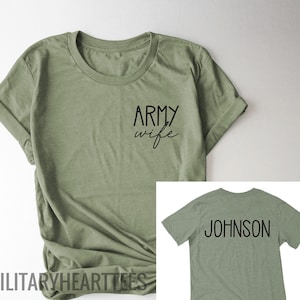 Custom army shirt, personalized army wife t shirt, army shirt for wife, army shirt for girlfriend, army wife gift, army girlfriend gift