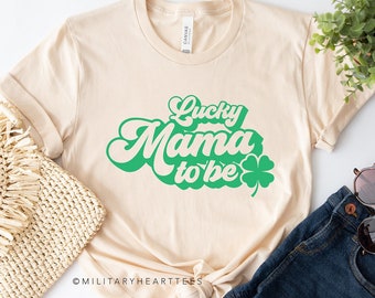 Lucky Mama to Be Shirt, St. Patrick's Day Pregnancy Announcement Shirt, St. Patrick's Day Pregnancy Reveal, Irish Pregnancy Shirt