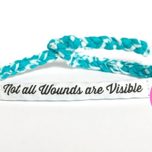 Not all wounds are visible bracelet, Ptsd awareness Bracelet, Ptsd teal ribbon, Military bracelet, Ptsd survivor bracelet