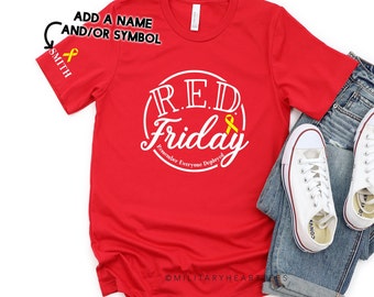 Red Friday Shirt with Name, Deployment Countdown Shirt with Name, Support Our Troops Shirt, Deployment Gift for Wife, On Fridays We Wear Red