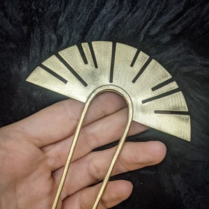 REY Brass Statement Handmade Hair Stick, gift for her image 4