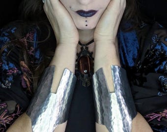 Aluminum Athena Bracer Cuff: Silver Toned Cosplay Bracelet