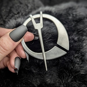 Norse Aluminum Cloak Pin: Viking Medieval Costume Brooch