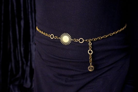 Gold Star Body Chain Celestial Gold Star Moon Waist Chain: Celestial Body Jewelry - Etsy main image 4