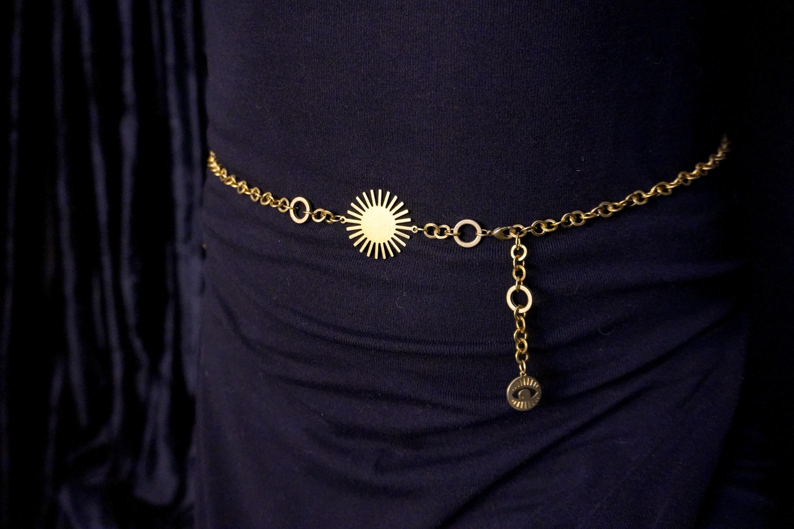 SUN Celestial Waist Chain / Brass - Belly Jewelry - Golden Body Chain- beach fashion- renaissance faire costume