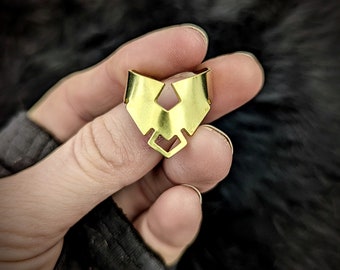 CHEVRON Brass Adjustable Ring