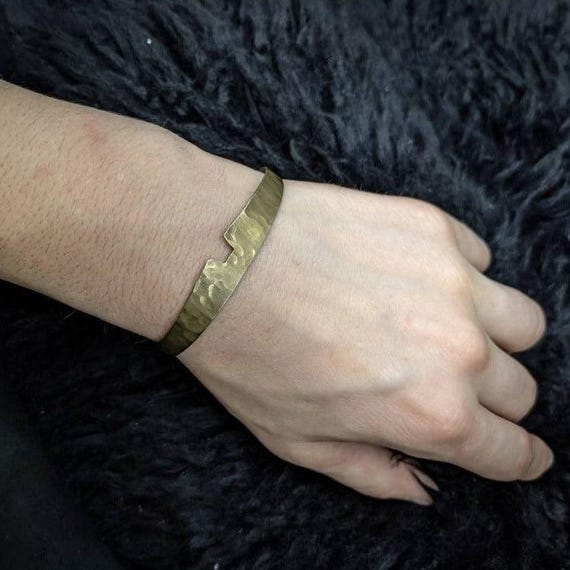 AMAZONIAN Cuff / Brass golden minimalist adjustable bracelet gold small lightweight wonder woman warrior queen