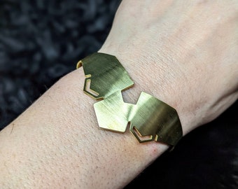 CHEVRON Brass Handmade Cuff Bracelet