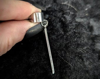 Long Bar Stainless Steel Earcuff: Minimalist Dangle Clip-On Earring