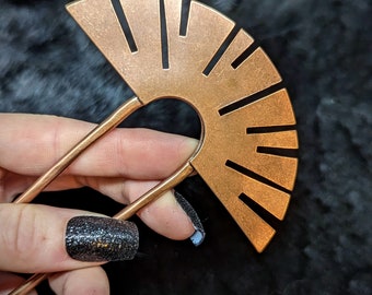 REY Copper Statement Handmade Hair Stick, gift for her