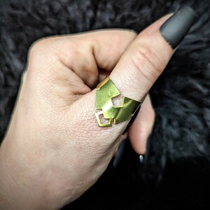 CHEVRON Brass Adjustable Ring image 3