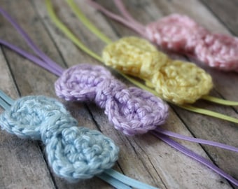 Set of 4 Crochet bow headbands-newborn to adult
