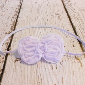 Chiffon Bow Headband-White-Newborn to Adult