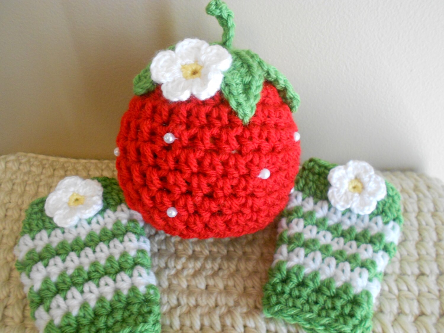 Crochet Strawberry Hat and Leg WarmersNewborn Etsy