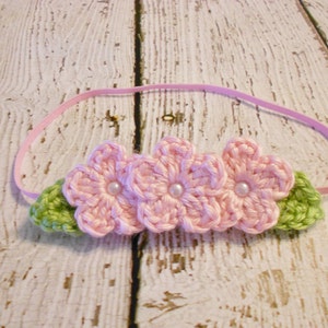 Triple Crochet Flower Headband-pastel Pink-newborn to Adult - Etsy