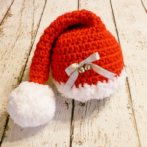 Crochet Christmas Santa Hat- Newborn to 12 months- Photo Prop