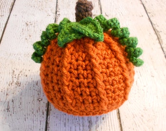Sombrero de calabaza de crochet - Accesorio para fotos - Sombrero de otoño - Recién nacido a 12 meses