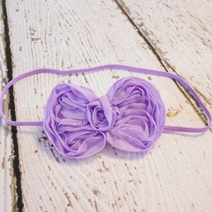 Chiffon Bow Headband-Lavender-Newborn to Adult