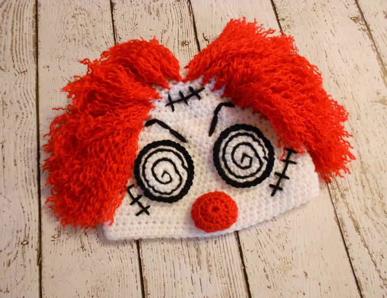 Crochet Hypnotic Clown Hat Halloween Hat Newborn to Adult