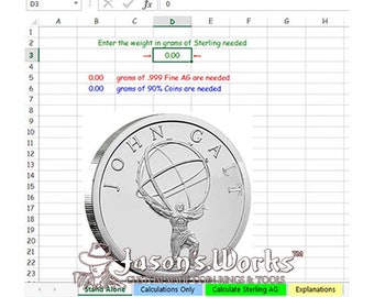 Excel Engine Calculator For Alloying Your Coin Silver Scrap Into Sterling Silver