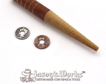 Mandrel for 1/4&quot; holes in penny and dime sized coins.