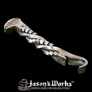 SALE! 20% OFF - Solid Sterling Silver Railroad Spike Bottle Opener With A Rubik Cube Twist Handle