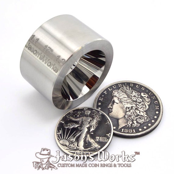 Coin Ring Making Tools - 1.2 & 1.3 Sizes, 17-Degree Reduction, Fold-Over Double Die Set