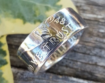 Ben Franklin Silver Coin Ring