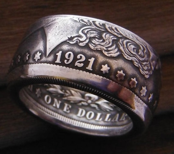 Silver dollar coin ring sale