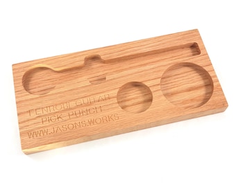 Fenrobi Guitar Pick Punch Kit Wood Holder