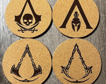 Sala de juegos Cork Coasters Brotherhood Gaming Geek Coaster Regalo Housewarming