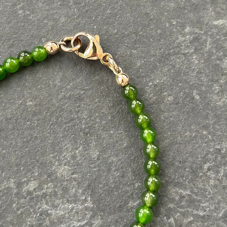 Jade Bead Bracelet, Gold Clasp, Men's Bracelet, Mens Bead Bracelet, Jade Bracelet, Gift for Him